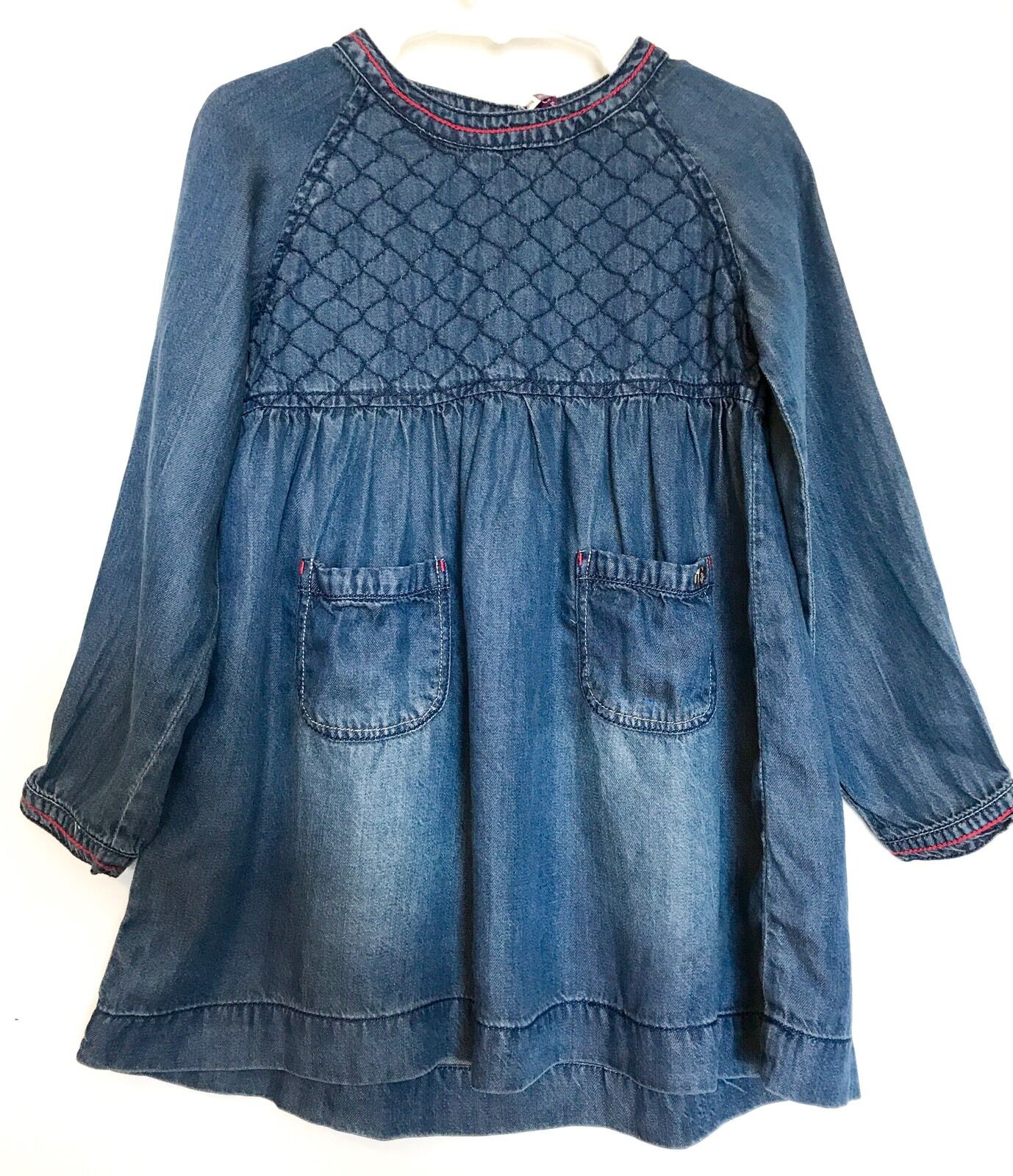 Babyface Soft Washed Denim Dress. Pockets & Stitched Detail NWT Age 4 Price $28