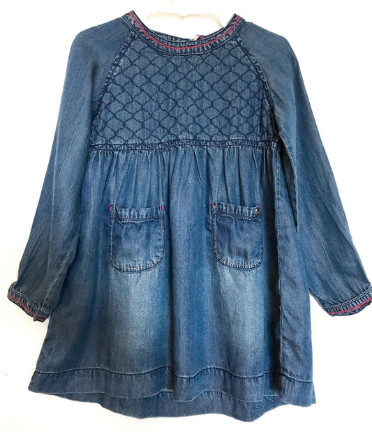 Babyface Soft Washed Denim Dress. Pockets & Stitched Detail NWT Age 4 Price $28