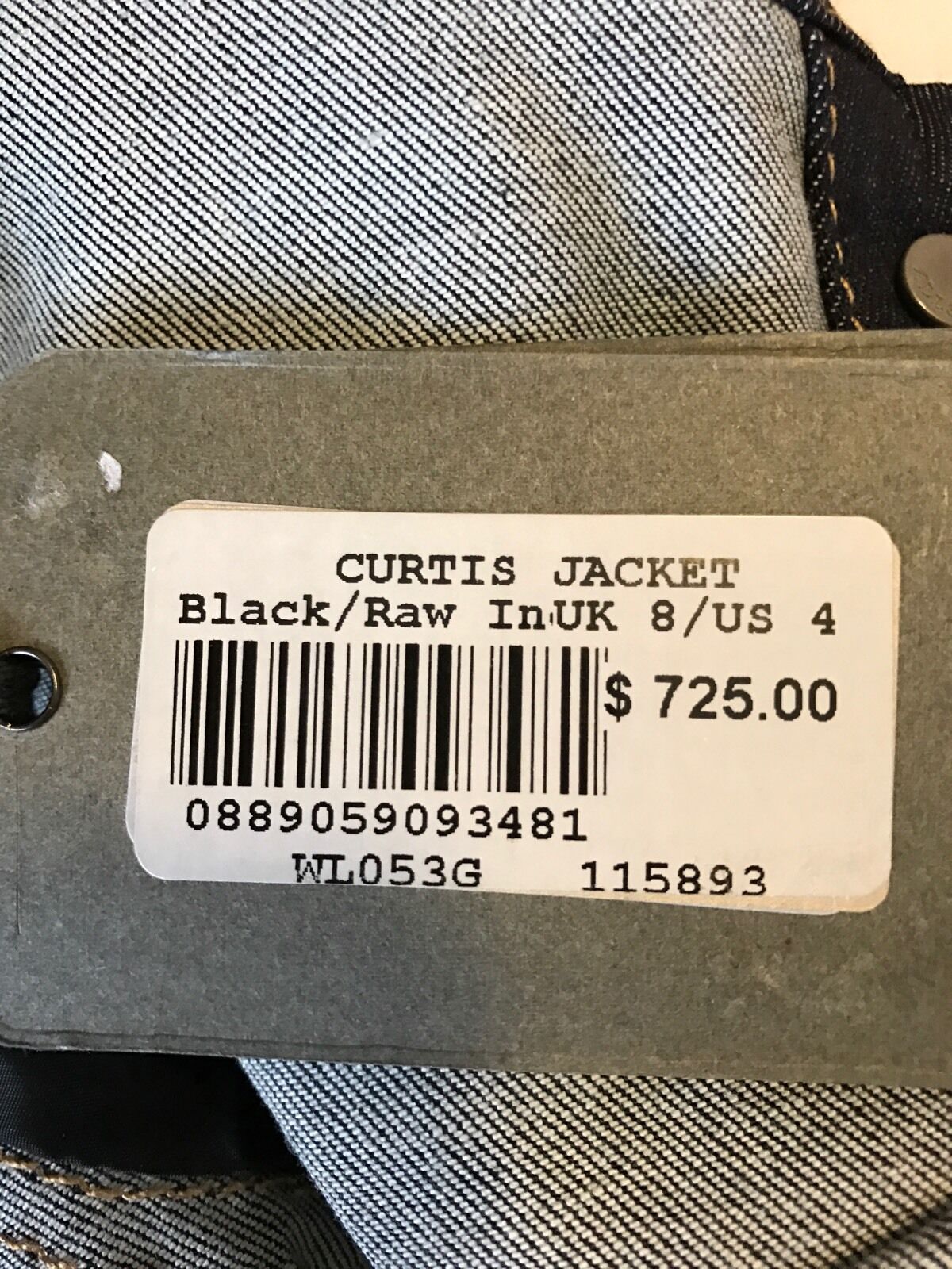 AllSaints Curtis Denim & Leather Biker Jacket NWT Retail $725 Price $395 Size 4