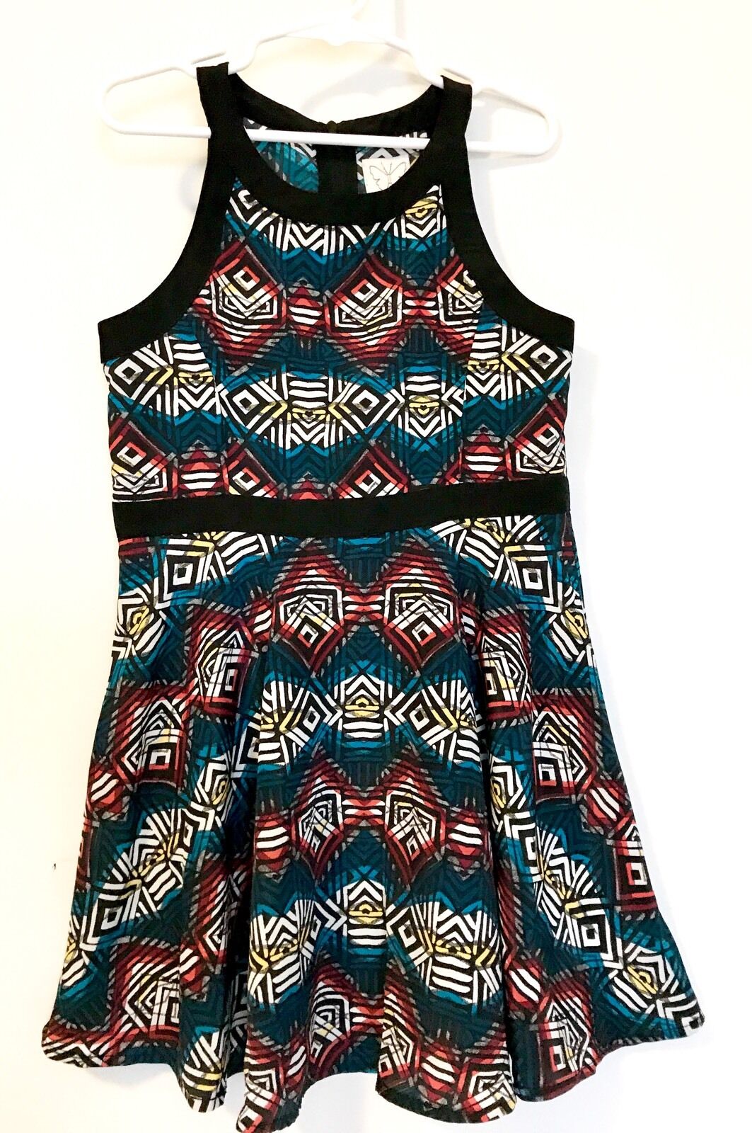 Ella Moss Black Band Diamond Silky Dress. NWT Retail $64 Price $29 Age 4-5