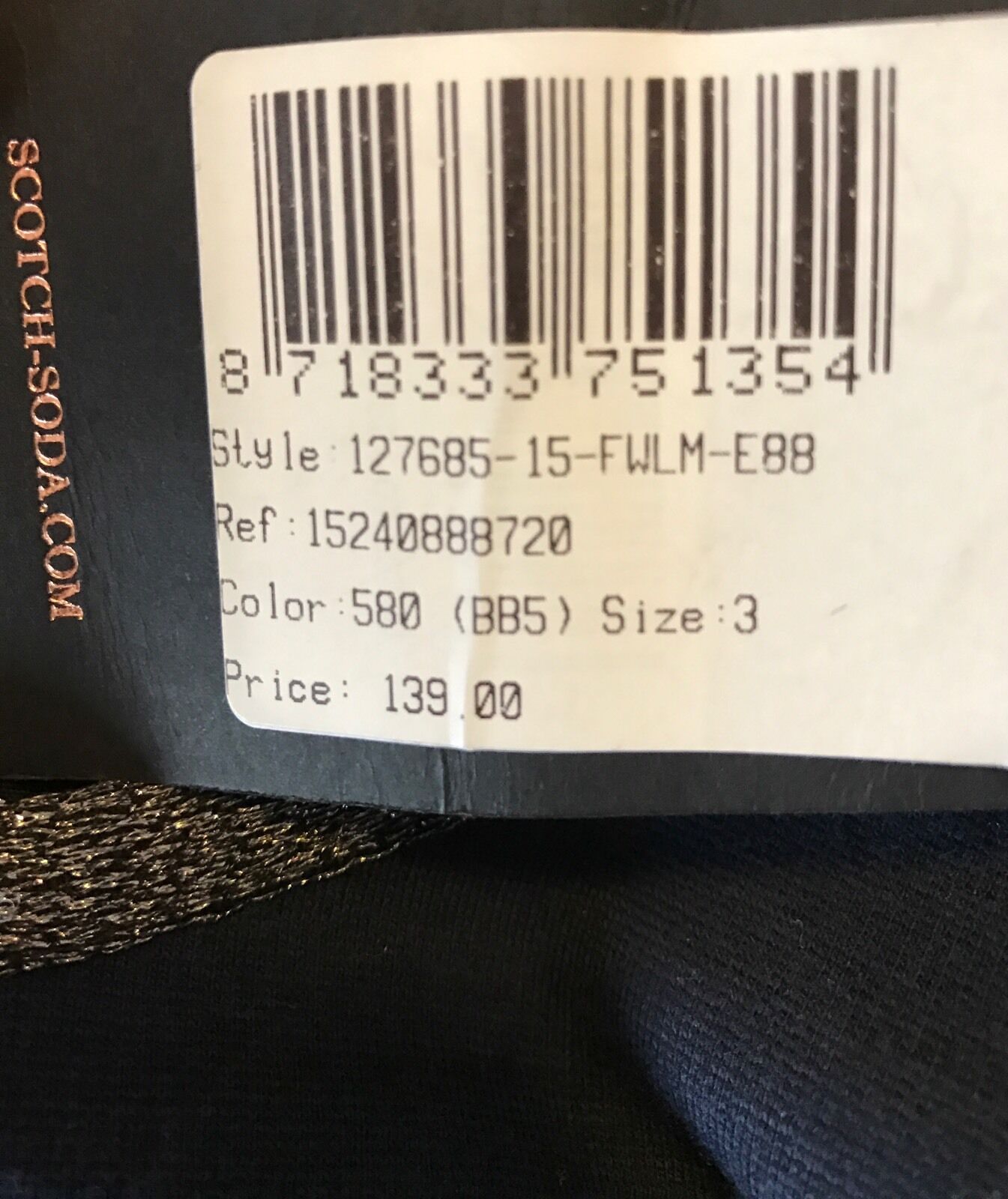 Maison Scotch Scotch & Soda Blue Black Dress NWT Retail $139 Price $52 Size3 L