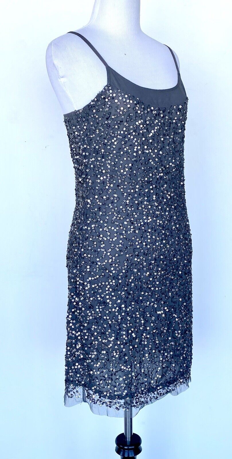 Hutch sequin dress mesh / Net Retails $248 Price $99 Size XS NWT silver gray