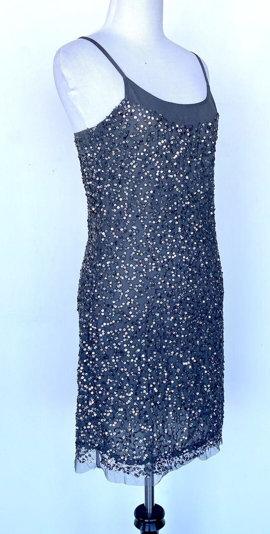 Hutch sequin dress mesh / Net Retails $248 Price $99 Size XS NWT silver gray