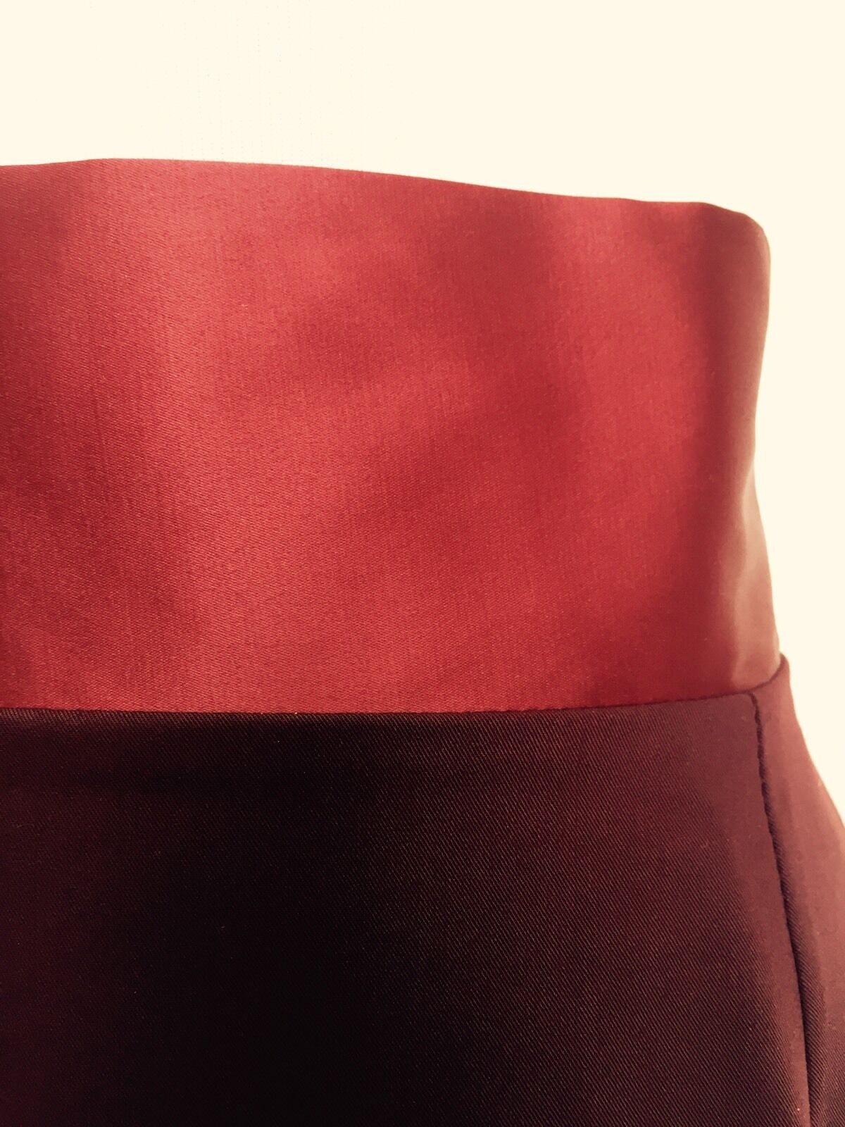 Figl Dark Red Skirt With Lighter Silky Waistband NWT  Size L Price $26
