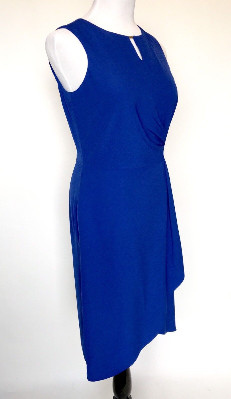 Tahari Arthur Levine Gold Bar Blue Wrap Dress. NWT Retail $128 Price $59 Size 6