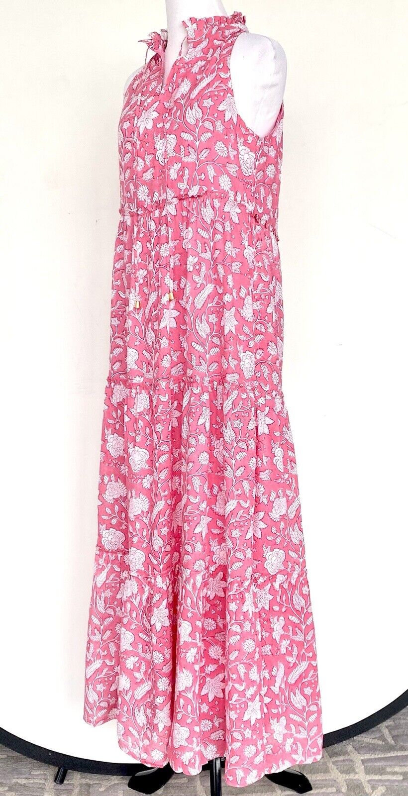 J Marie Emilia Rose ruffle tier maxi dress size S Retail $188 Price $85