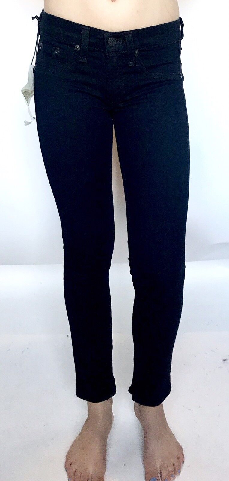 Rag & Bone Midnight Black Zipper Capri Jeans. Size 23 Retail $225 Price $104 NWT