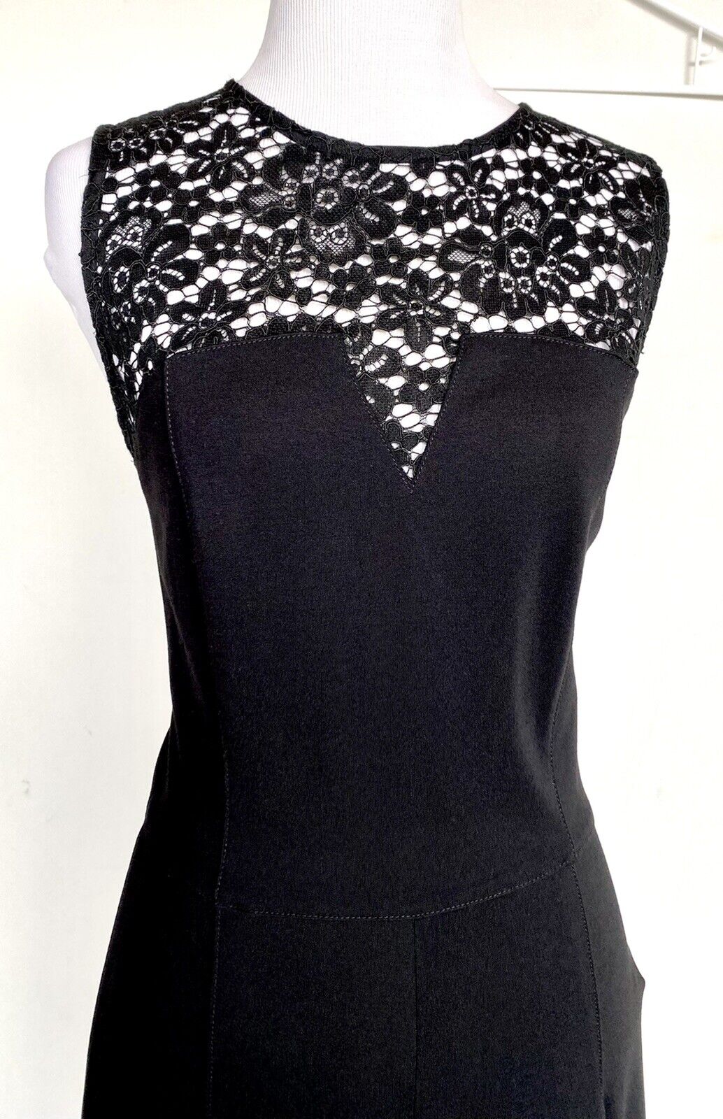 Black lace neck jumpsuit retail $194 price $65 size S NWT