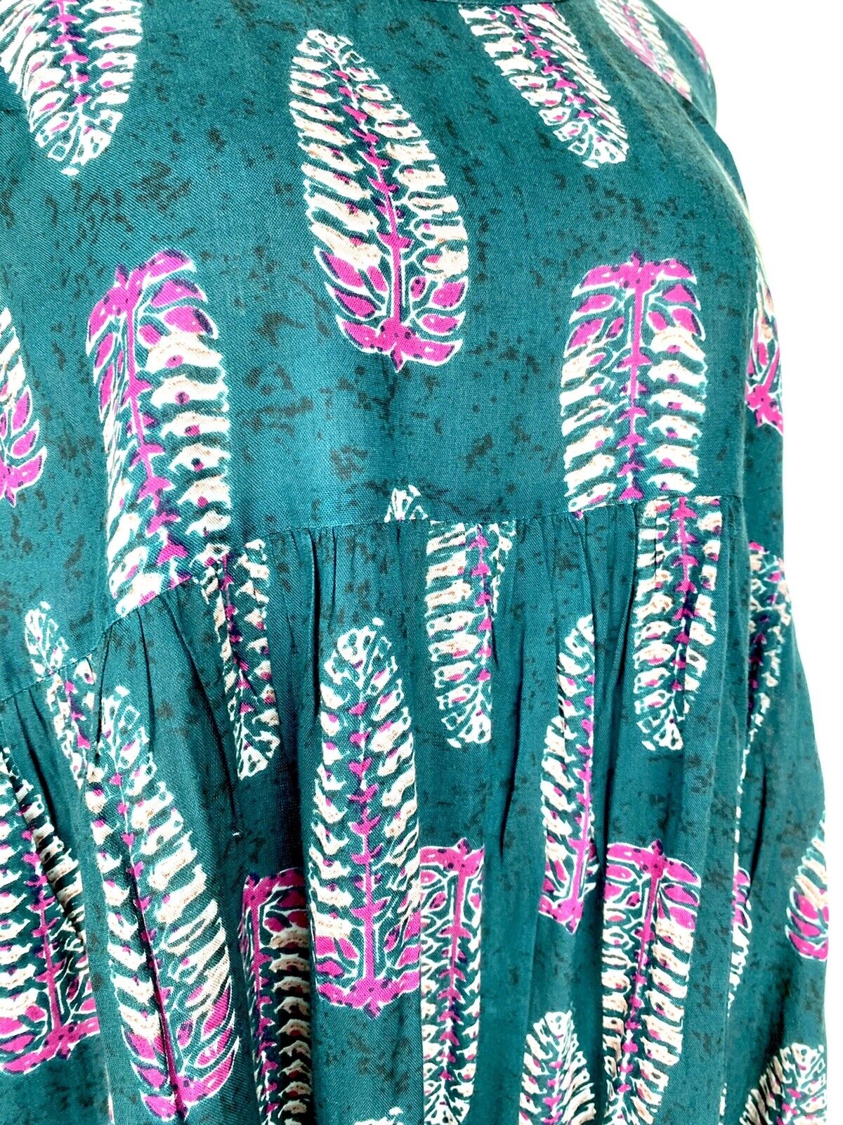 World Market Kaitlin Teal Feathers Sleeveless Dress / Cover Up S/M Price $29 NWT