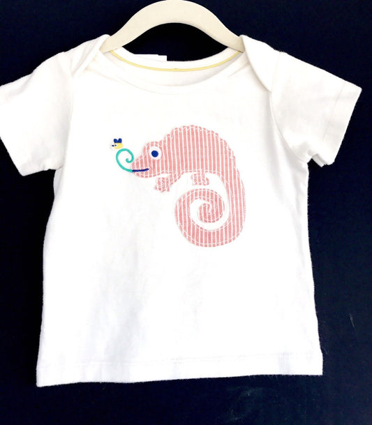 Mini Boden Gecko Lizard Appliqué Tee. Retail $27 Price $19.50 18-24 M NWT