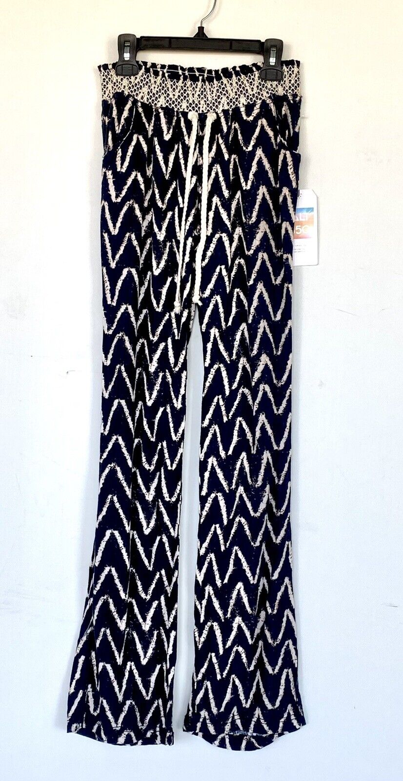 Cali 1850 Chevron print Linen Mix pants XS Price $49 Smocked Waist