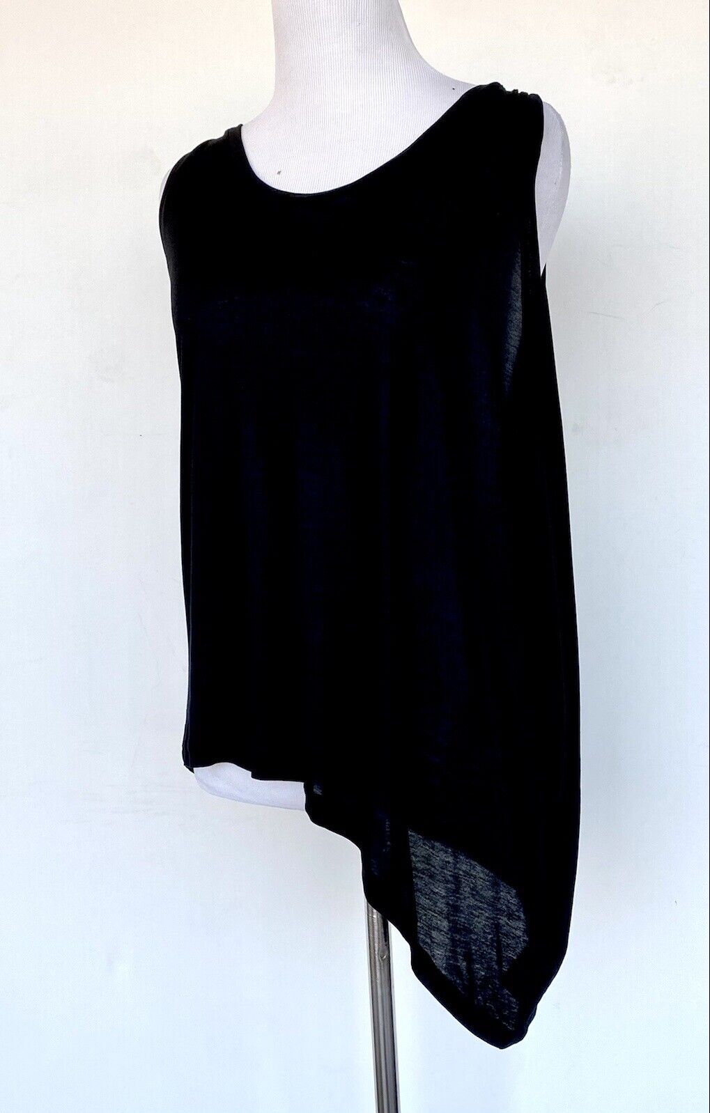 AllSaints Black Loft Mod Vest Tee Retails $65 Price $49 Size S Asymmetrical