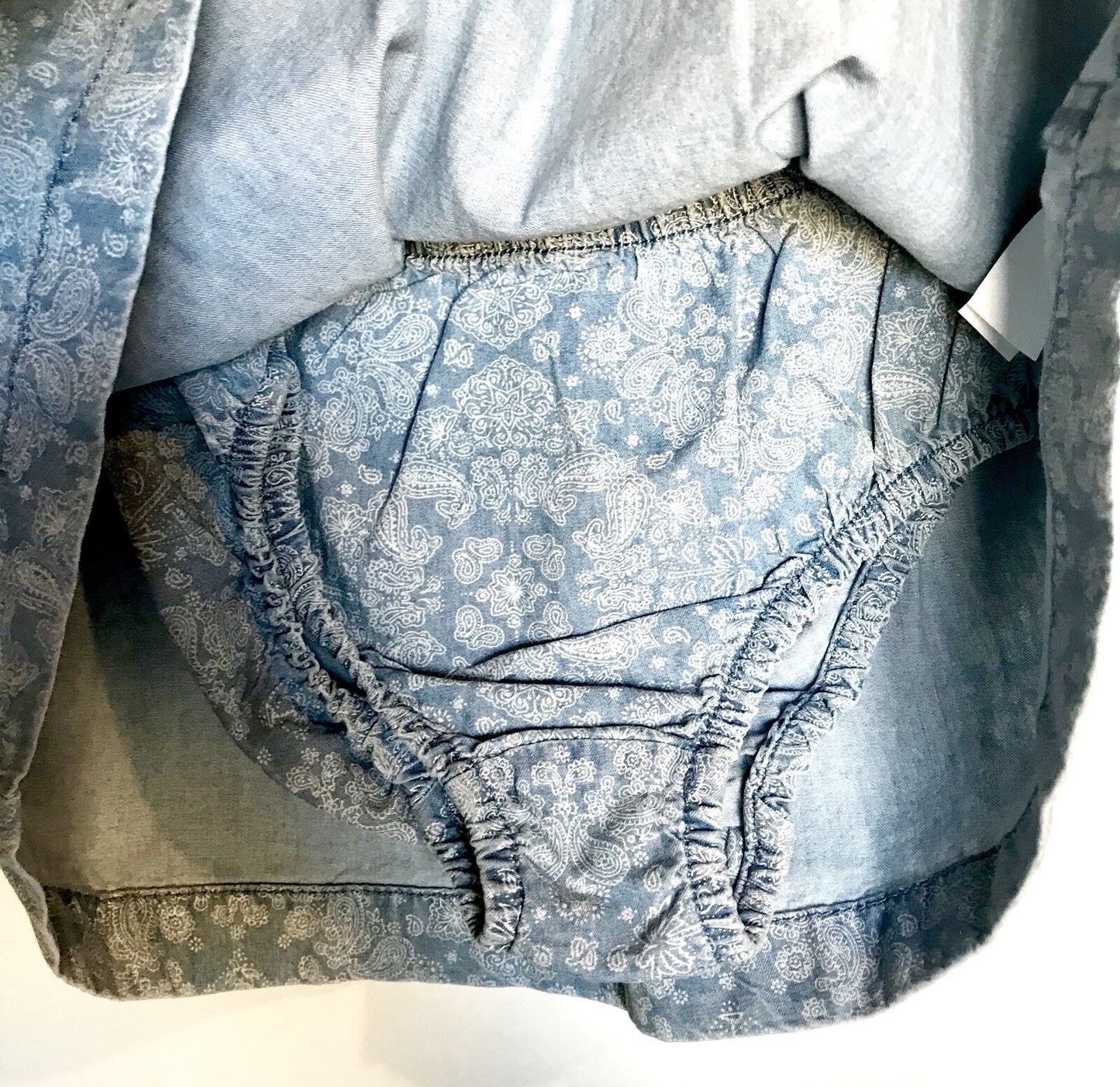 Joe Fresh Baby Denim 2 Pc  Paisley Dress And Knickers.Price $28 12-18 M
