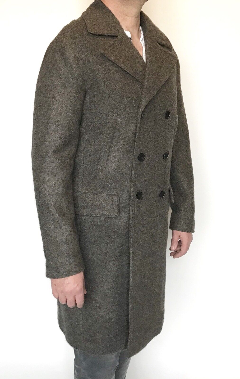 AllSaints Fyfe Coat Wool Mix Size 38 M Retail $700 Price $280 NWT