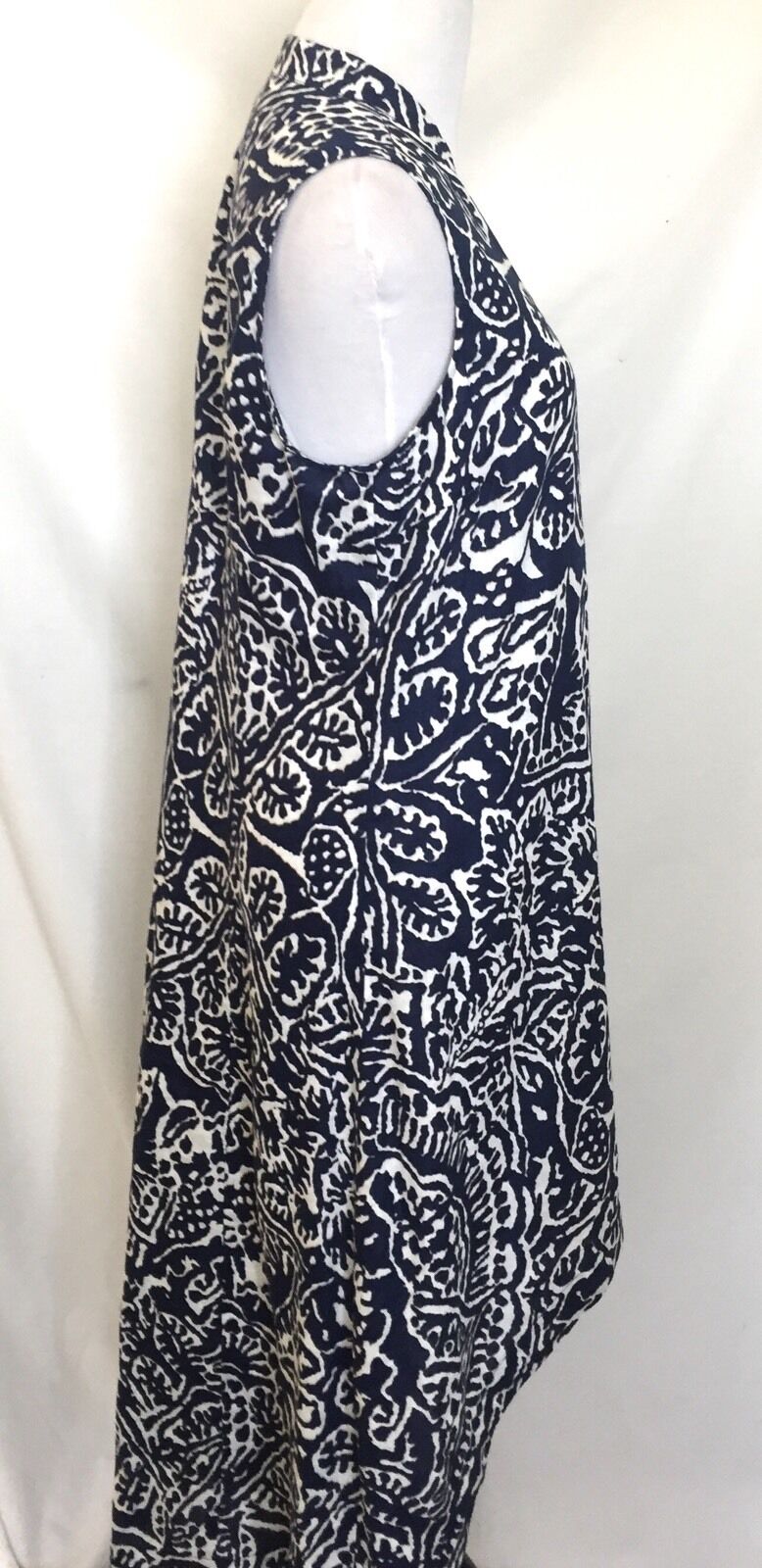 Nic + Zoe Blue & White Soft Linen Dress. NWT Petite M Retail $198 Price $58