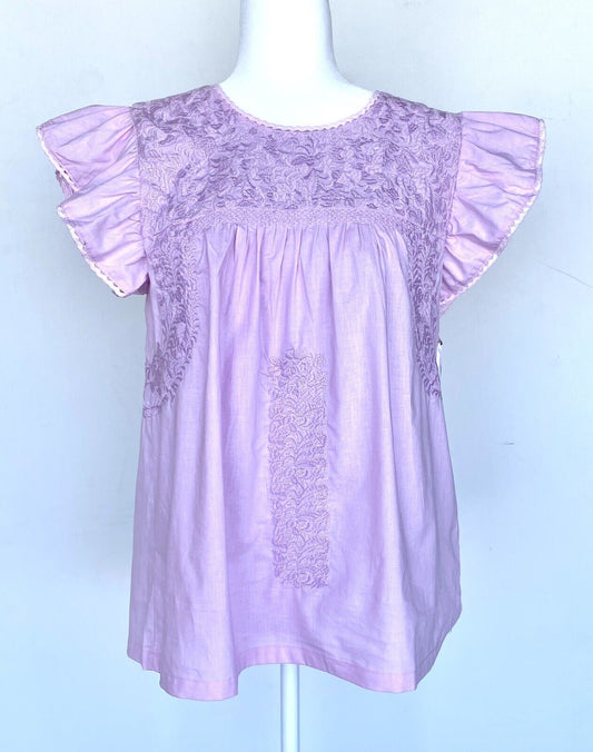 NWT J Marie embroidered Lincoln Top size S Retail $106 Price $56 Lavender