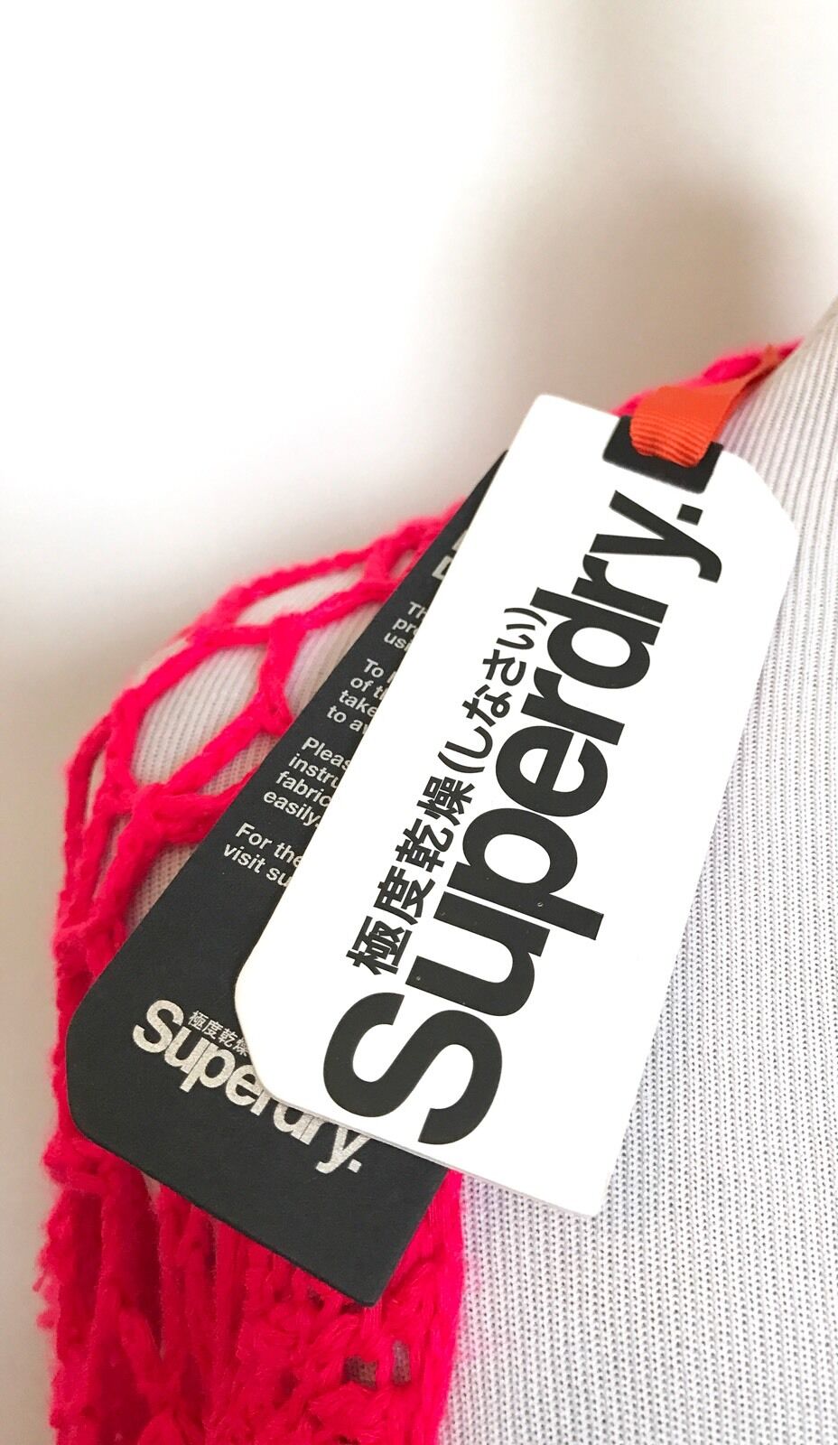 Superdry Red Crochet Cardigan / Cover Up  Size M Retail $54.50 Price $42