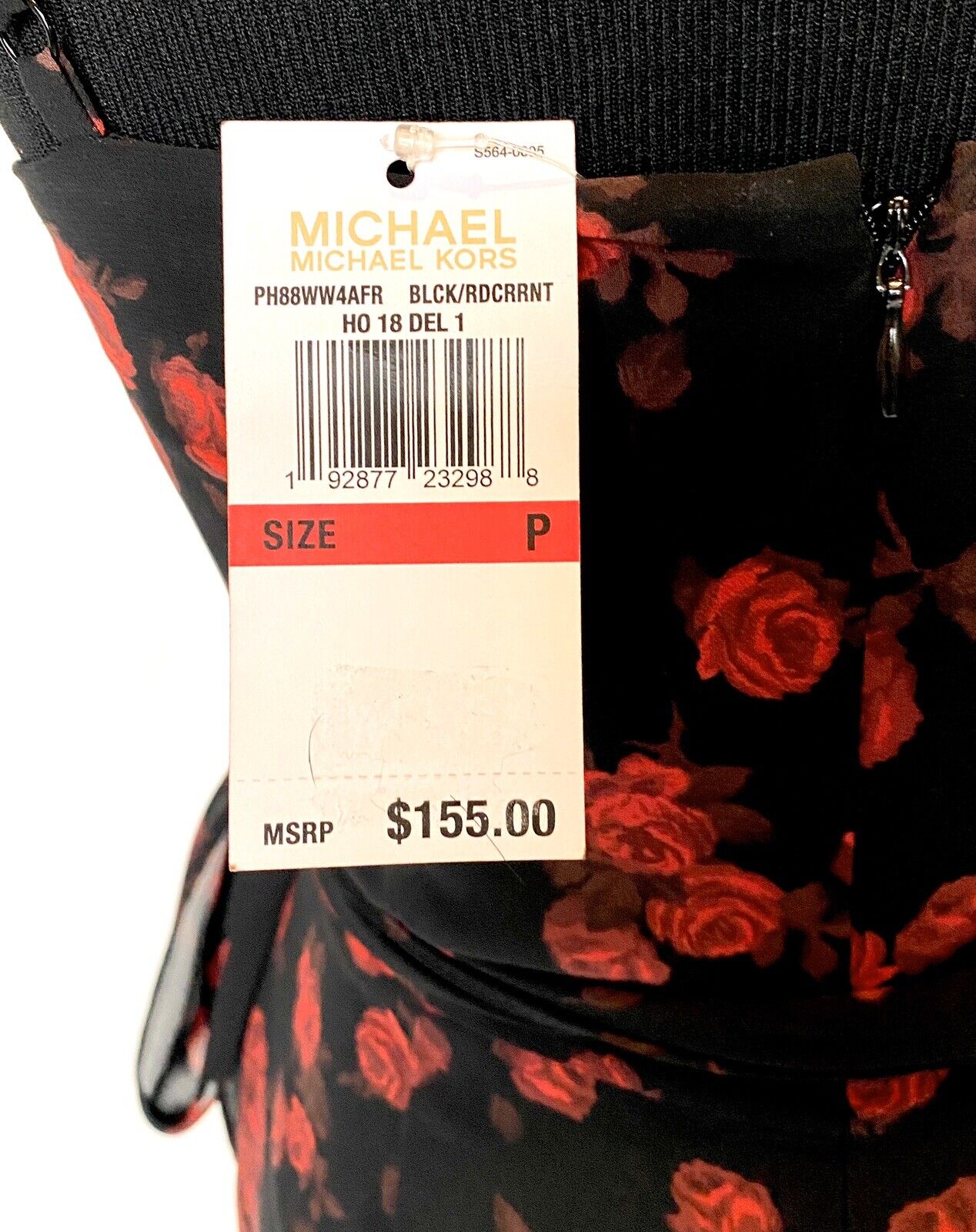 Michael Kors Black & Red Rose Jumpsuit NEW Retail $155 Price $79 Sz P (XS)