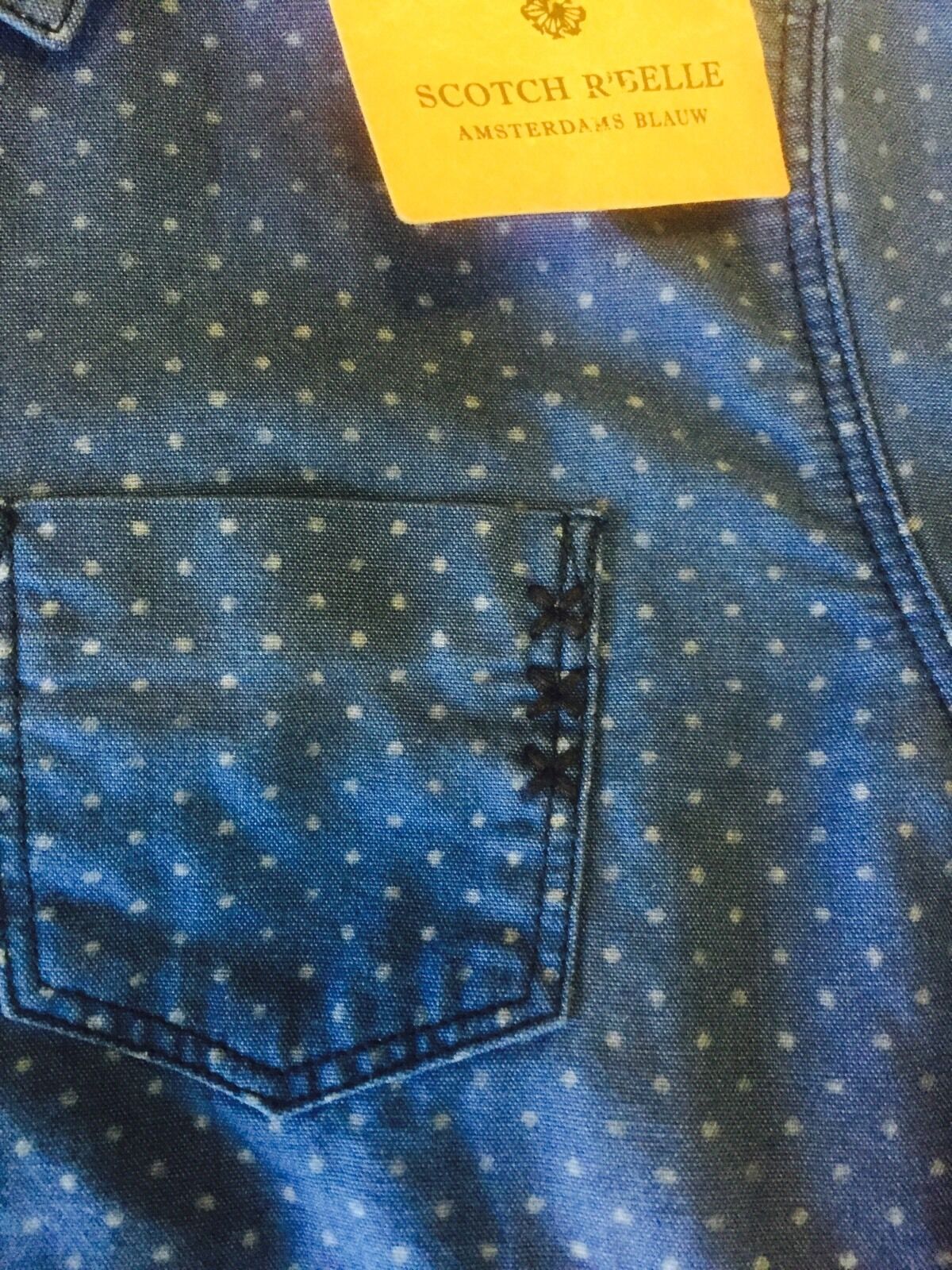 Scotch R'Belle Girls Indigo Blue Shirt. NWT Age 10 Retails $99 Price $34