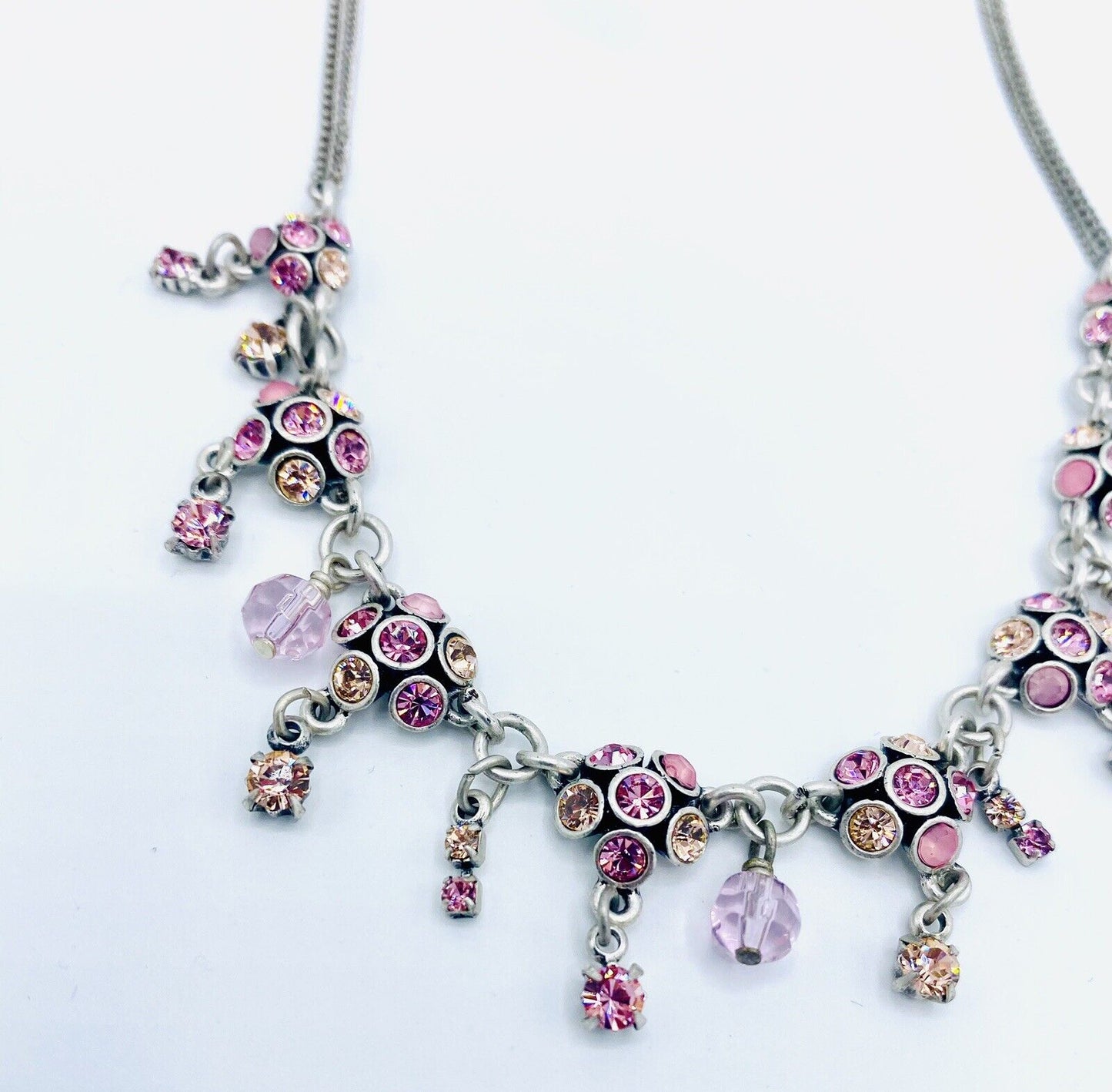 Pilgrim Genuine Swarovski Crystal Sterling Silver Plated Necklace. NWT Price $16