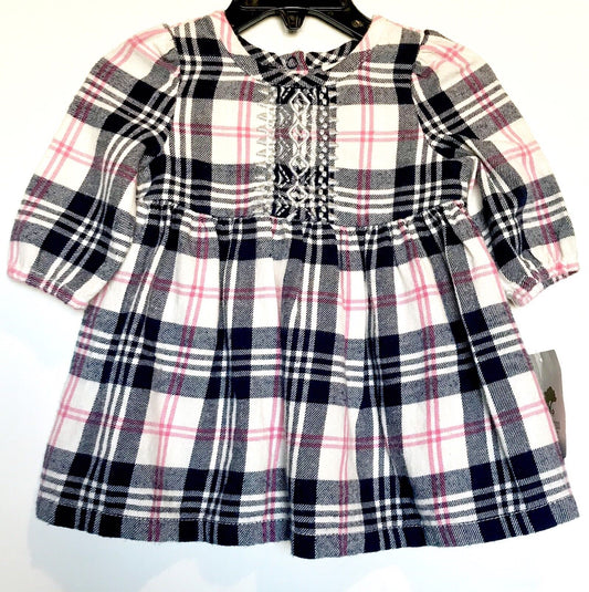 Tucker Tate Silver Stitched Bodice Plaid Dress. NWT Retail $35 Price $18 Age 3 M