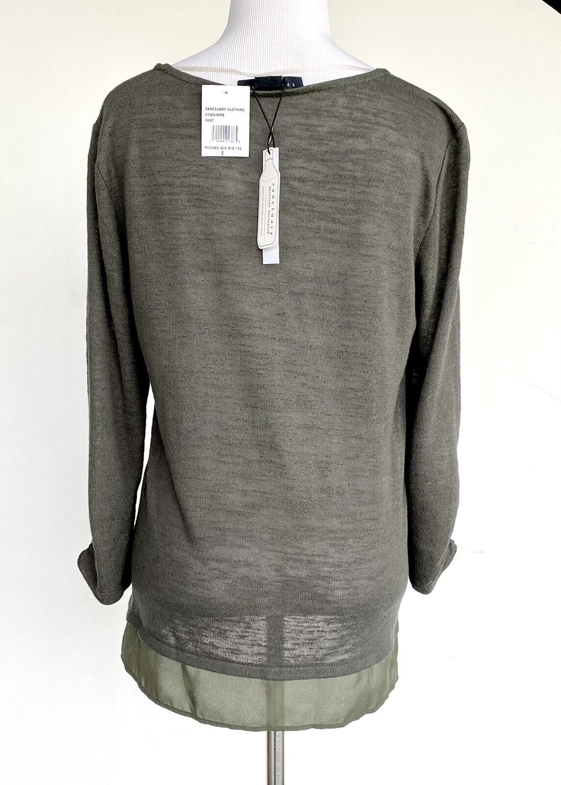 Sanctuary Mixed Media Light Knit Top NWT Retail $58 Price $38 S Anthropologie