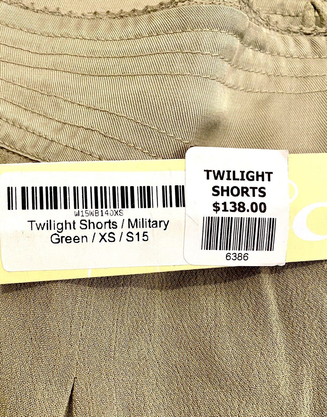 We-Ar Ethical Clothing Military Green Shorts Retail $128 Price $49 Sz XS NWT