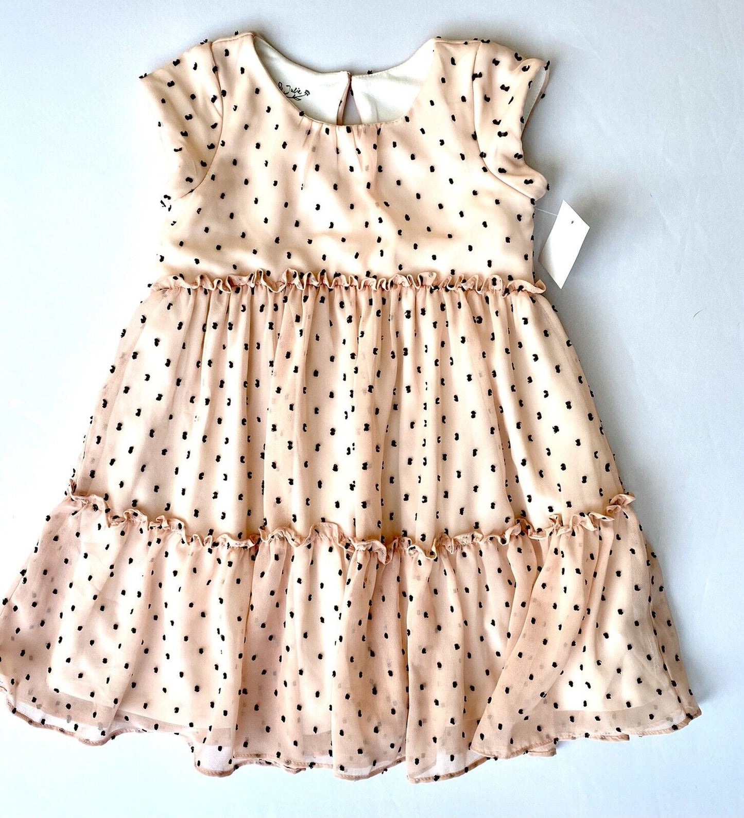 Pippa & Julie Raised Stitched Spot Chiffon Dress Retail $44 Price $$32 Age 4 NWT