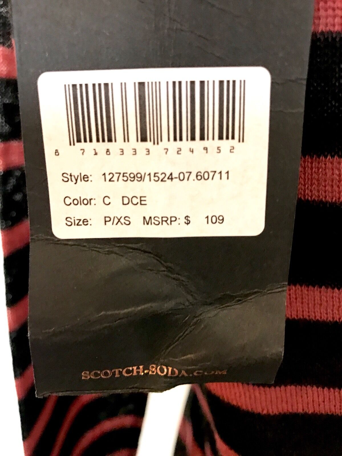 Scotch & Soda Black Stripe Sweater & Necklace  NWT Retail $109 Price $50 Sz XS