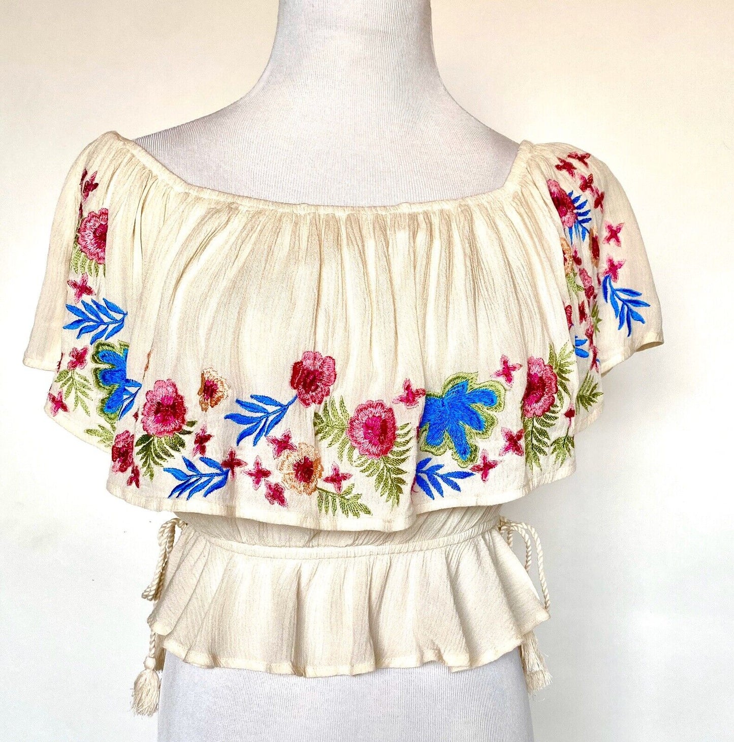 Anthropologie Rahi Cali Boho Embroider Top Retail $76 Price $34 S NWT