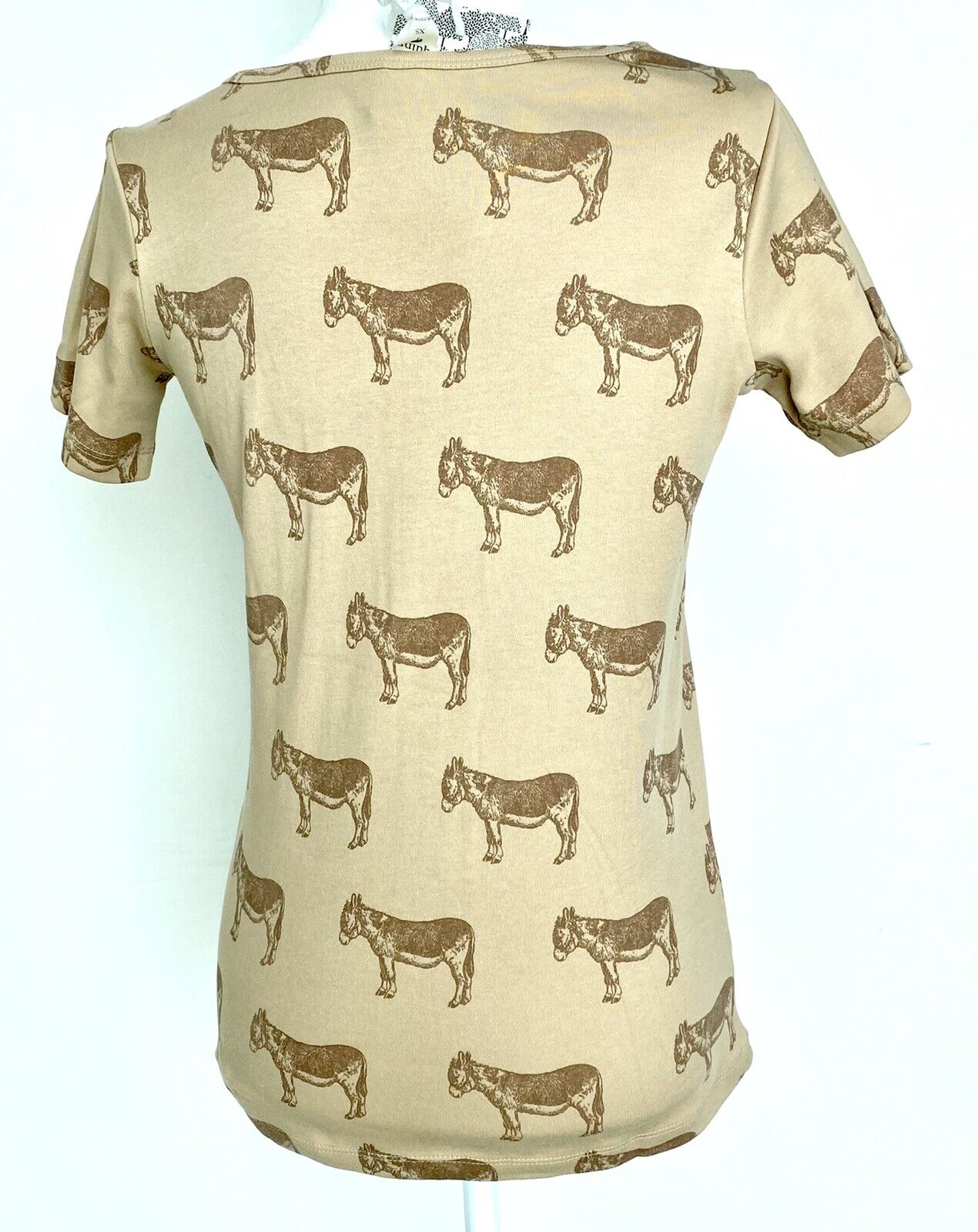Kate Quinn 100% Organic Cotton Interlock Donkey Tee Retail $50 Price $28 Tan XS