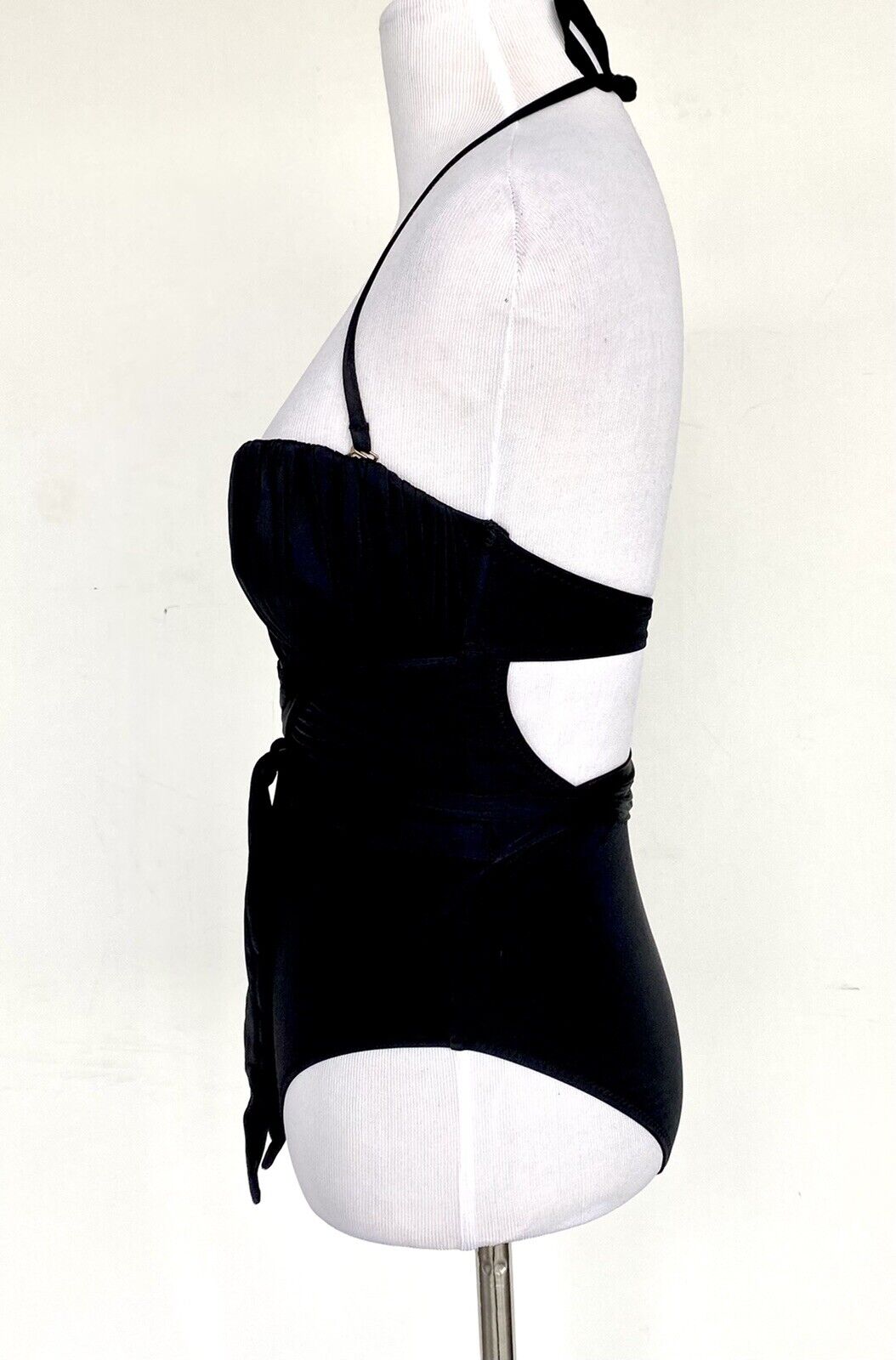 DEREK LAM 10 CROSBY Crossover Body Black swimsuit Retail $273 Price $84 XS