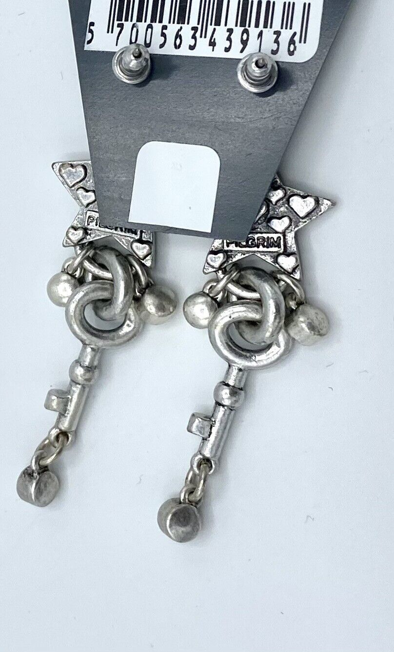 Pilgrim Jewelry Swarovski Crystal green Sterling silver Plated Star Earrings $16