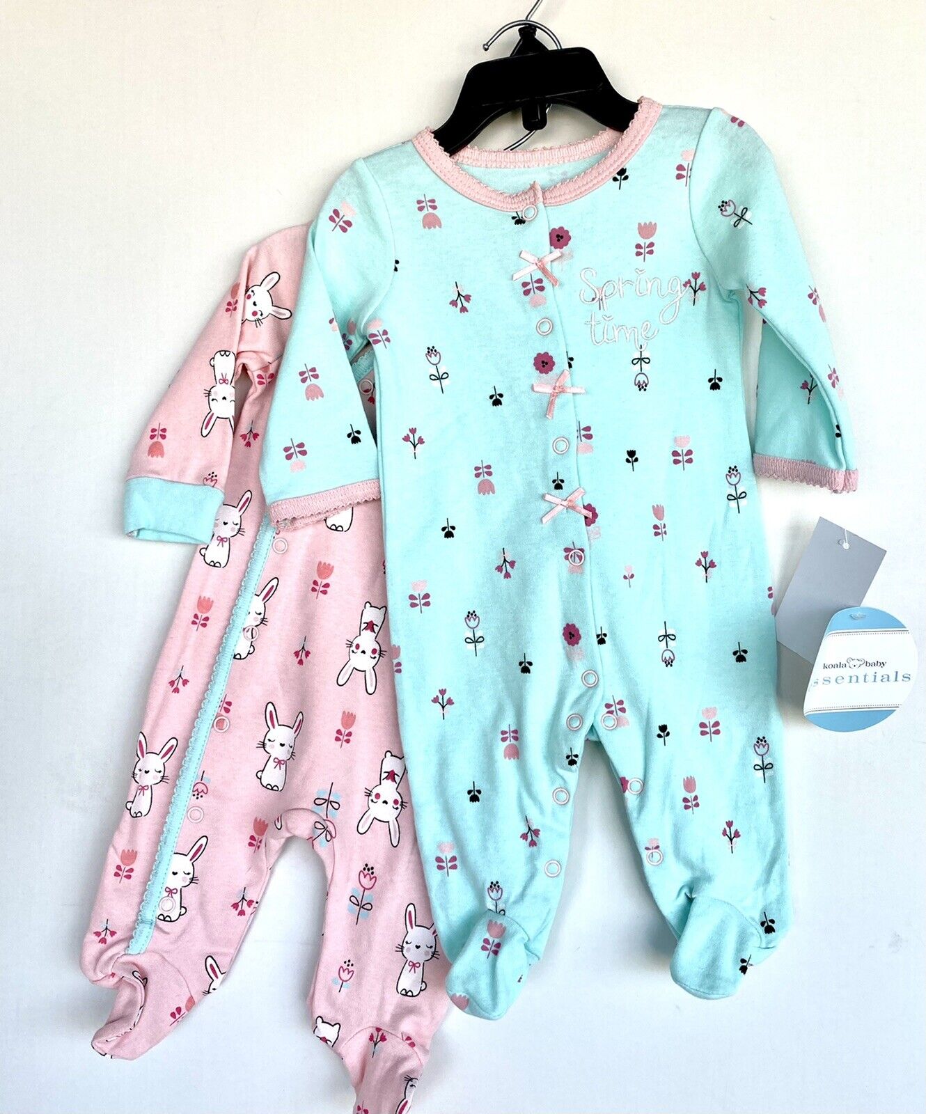 Koala Kids Baby 2 Pc Sleepsuit Pink & Mint 0-3 Months Retail $30 Price $25
