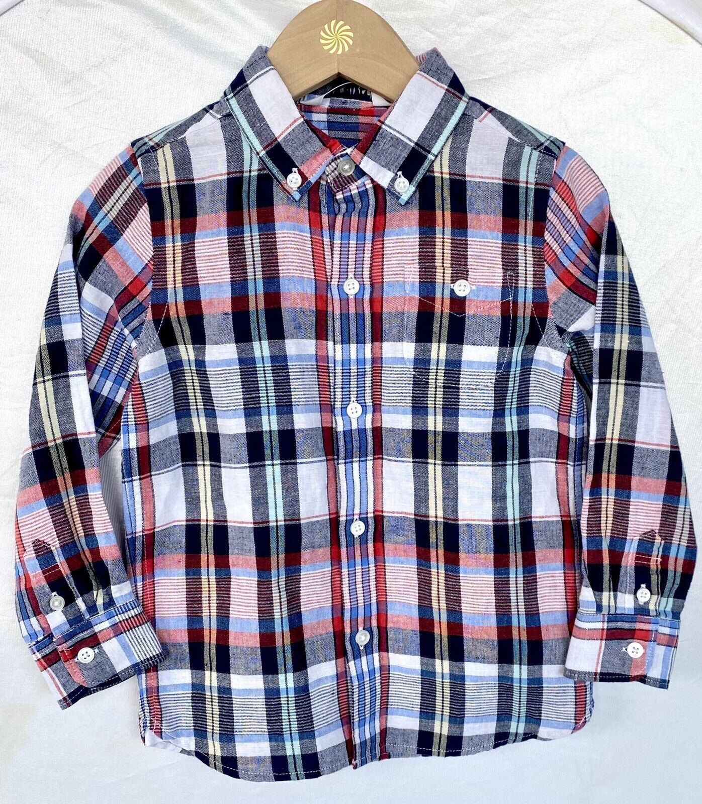 Janie And Jack Plaid LS Shirt Age 3 Retail $35 Price $25 NEW