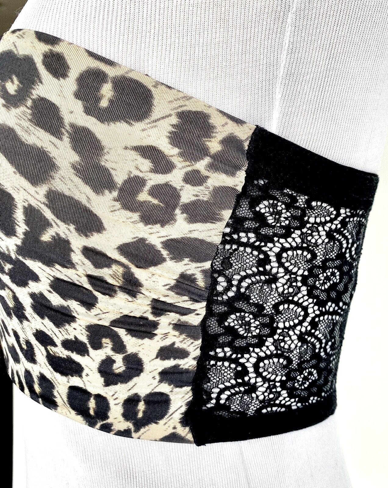 AllSaints Kali Kiku bandeau top $49 Size XS leopard front with lace back.