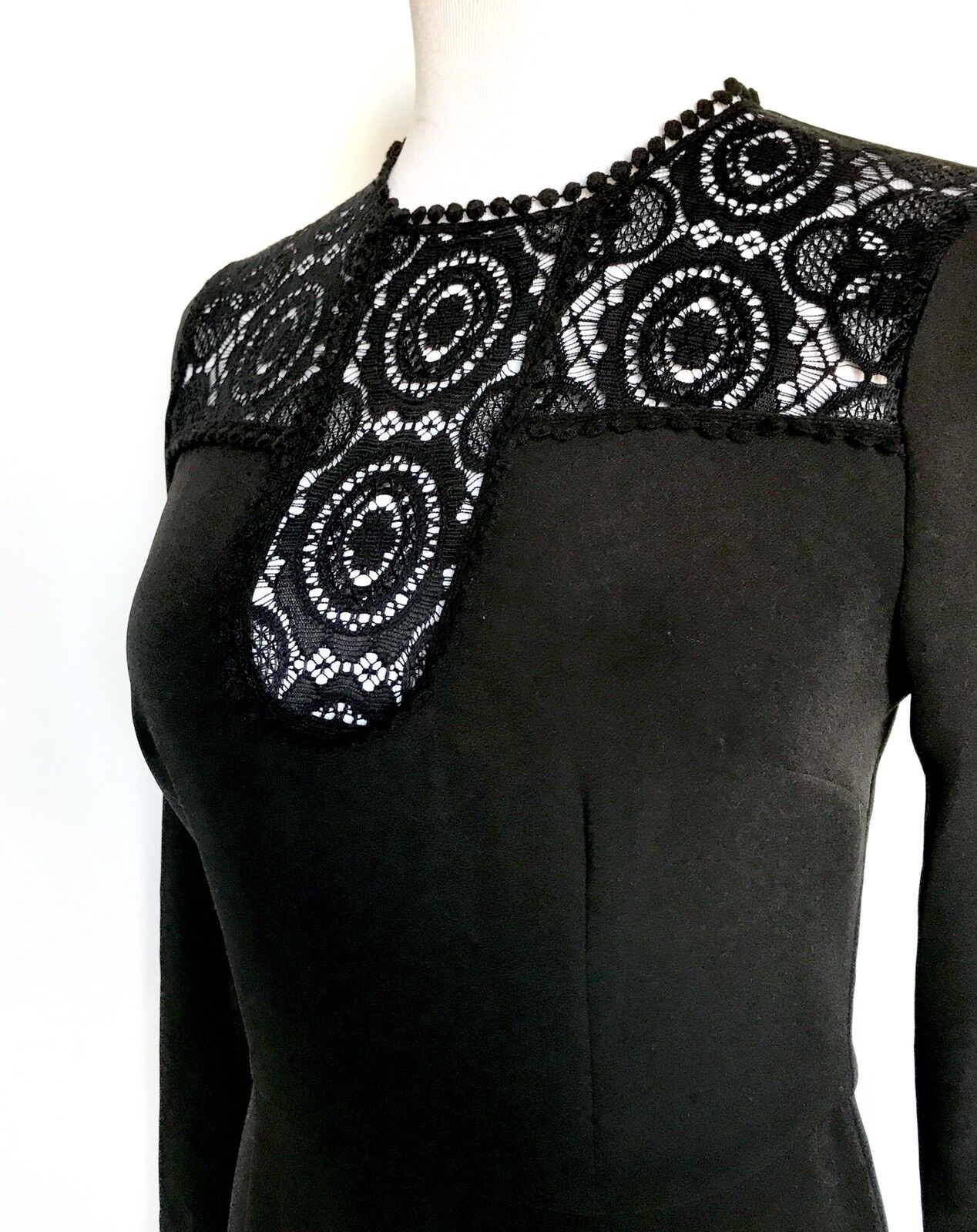 Alexia Admor Black Lace Panel Dress. Retail $225 Price $98 Size S NWT