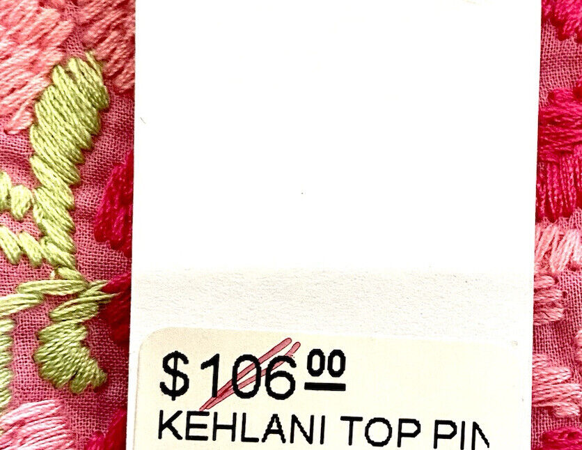 NWT J Marie embroidered Kehlani Top size M Retail $106 Price $53 pink