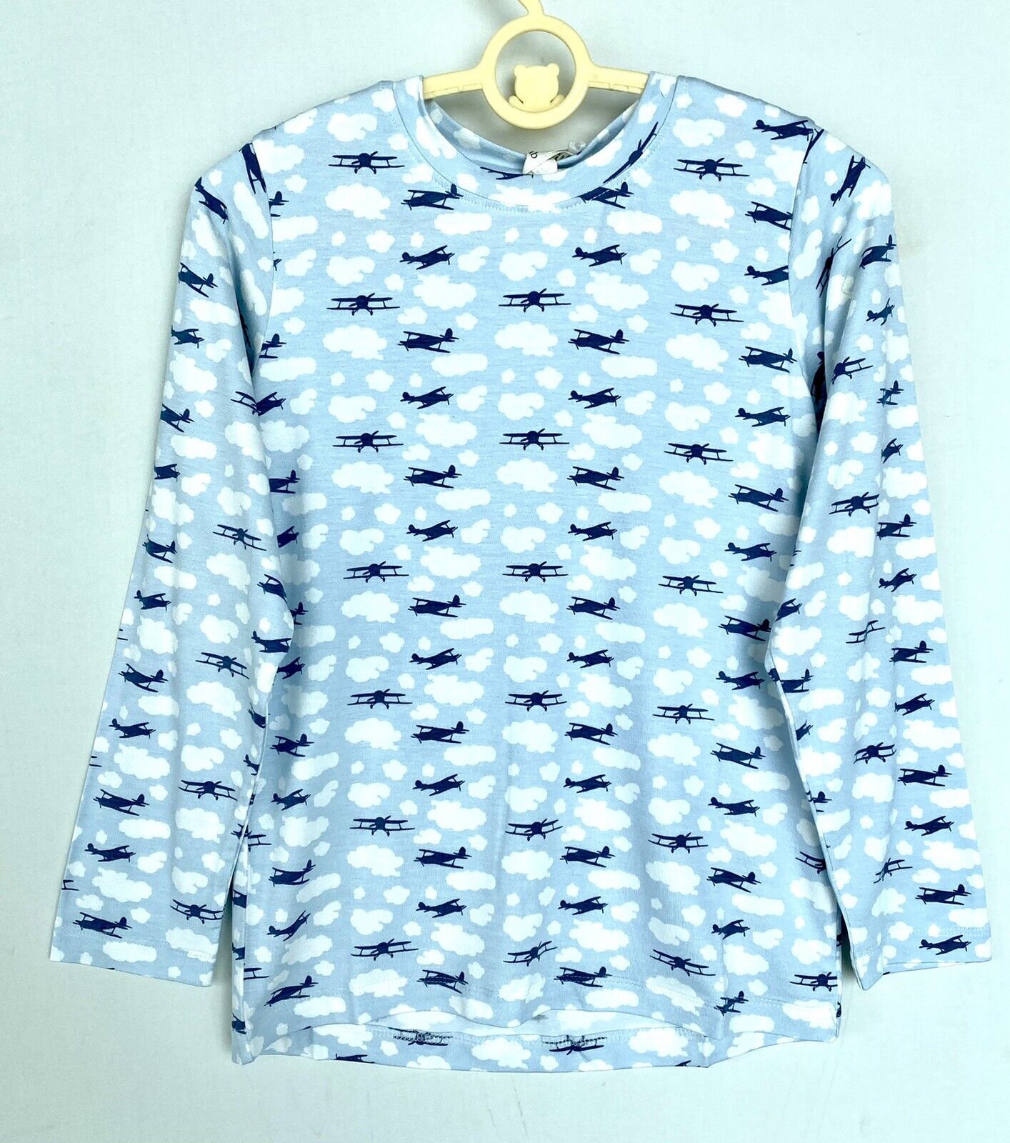 Kate Quinn Super soft Bamboo Crew LS Tee Airplanes Retail $36 Price $28 Age 8