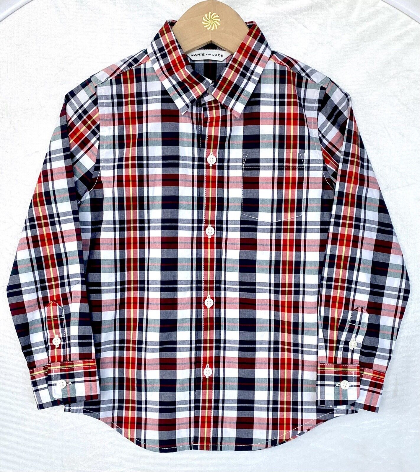 Janie And Jack Plaid LS Shirt Age 3 Retail $35 Price $25 NEW