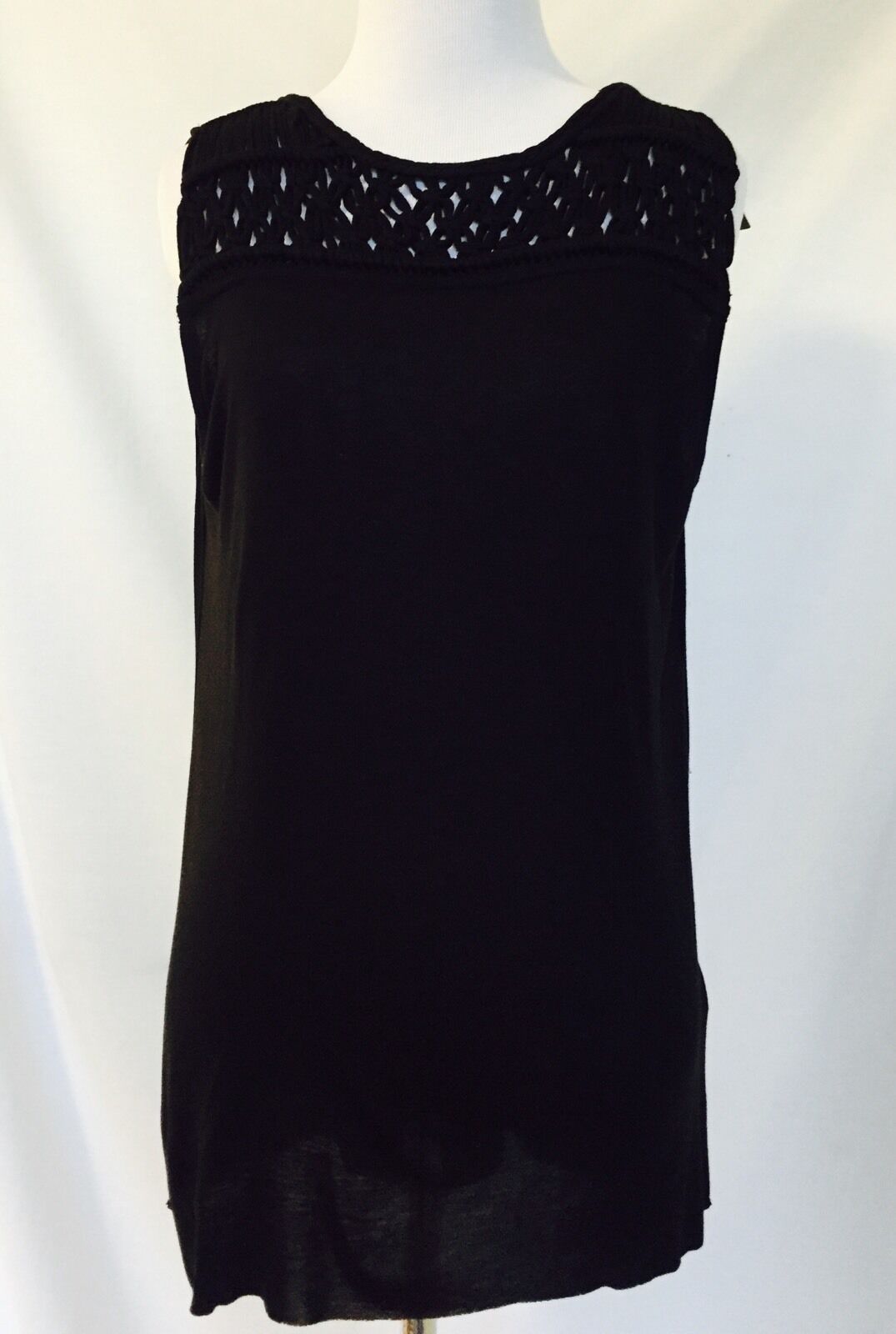 AllSaints Simmo Black Tassel Top NWT Retail $178 Price $58 Size S All Saints