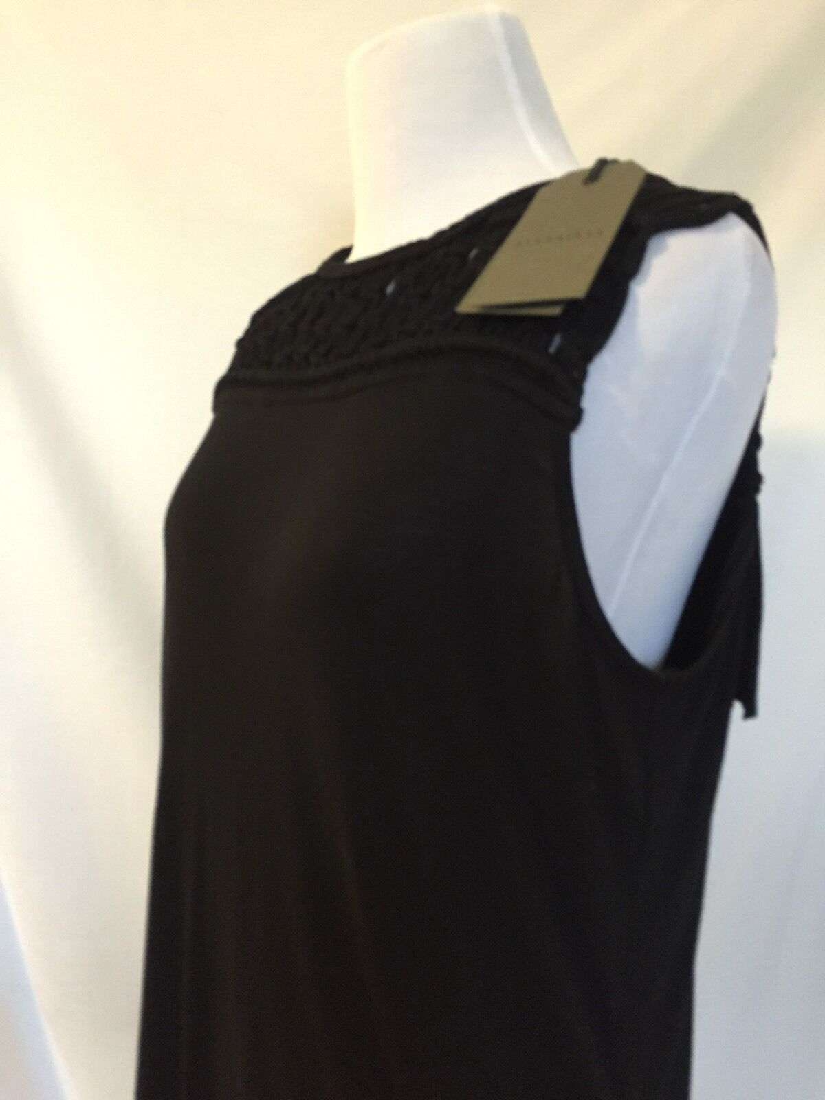 AllSaints Simmo Black Tassel Top NWT Retail $178 Price $58 Size S All Saints