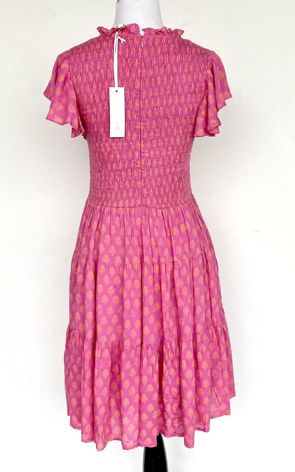 J Marie Mia Rose Smocked Ruched Tiered Dress size S Retail $168 Price $70 NWT