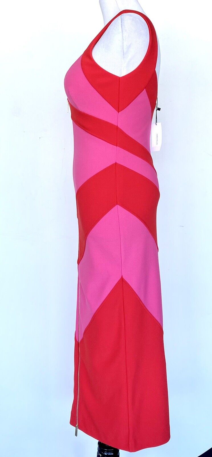 Karen Millen Striped Zip Through cocktail dress Size US 2 Retail $266 Price $165