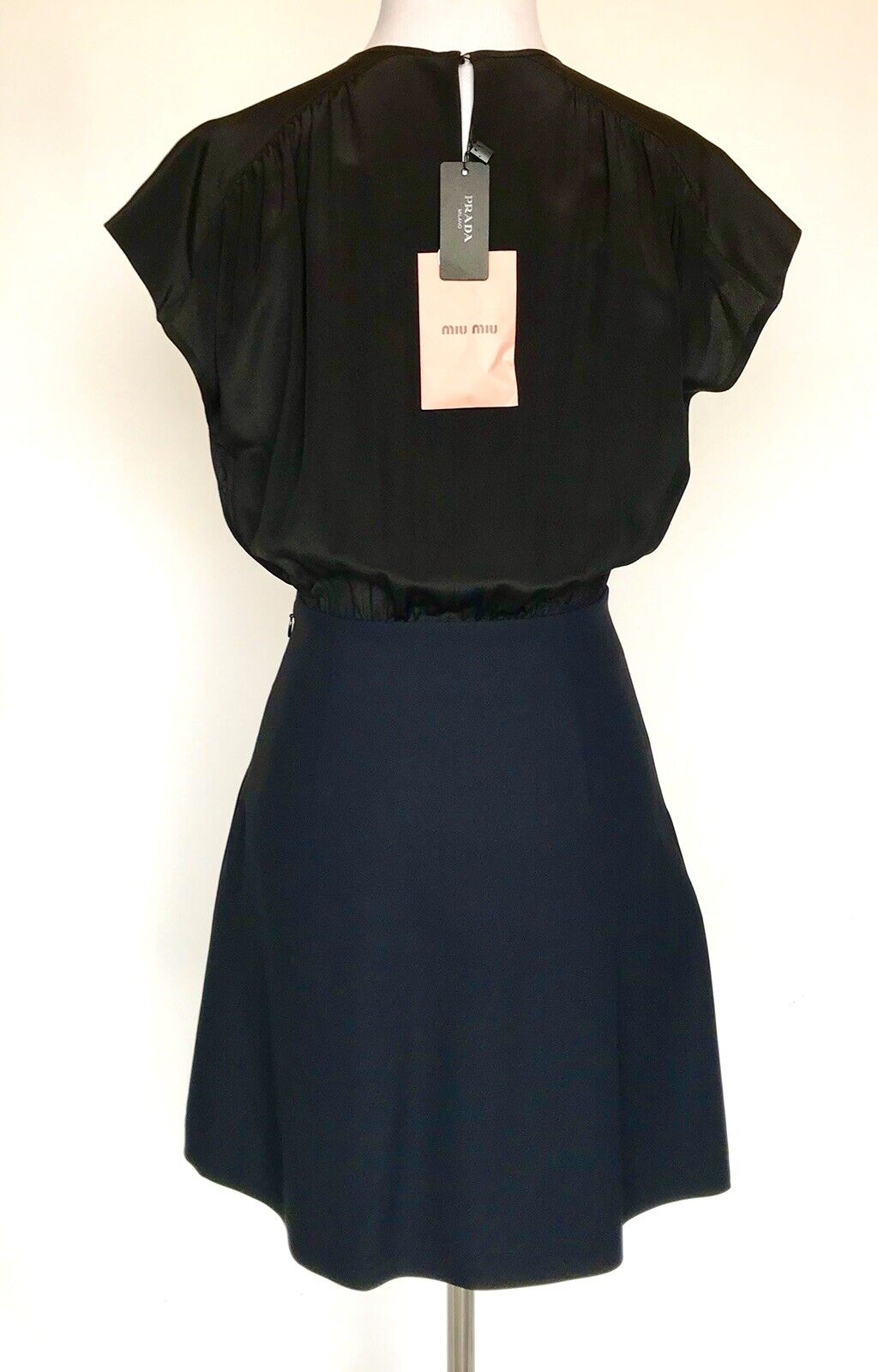Miu Miu Black Silk Top Black Dress NWT Size IT 38 US 2 NEW Price $843