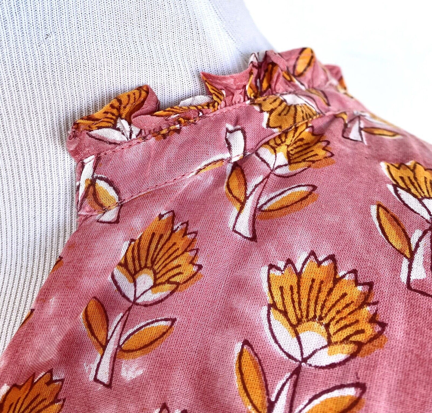 J Marie Elena ruffle tier dress size M Retail $140 Price $70 pink orange