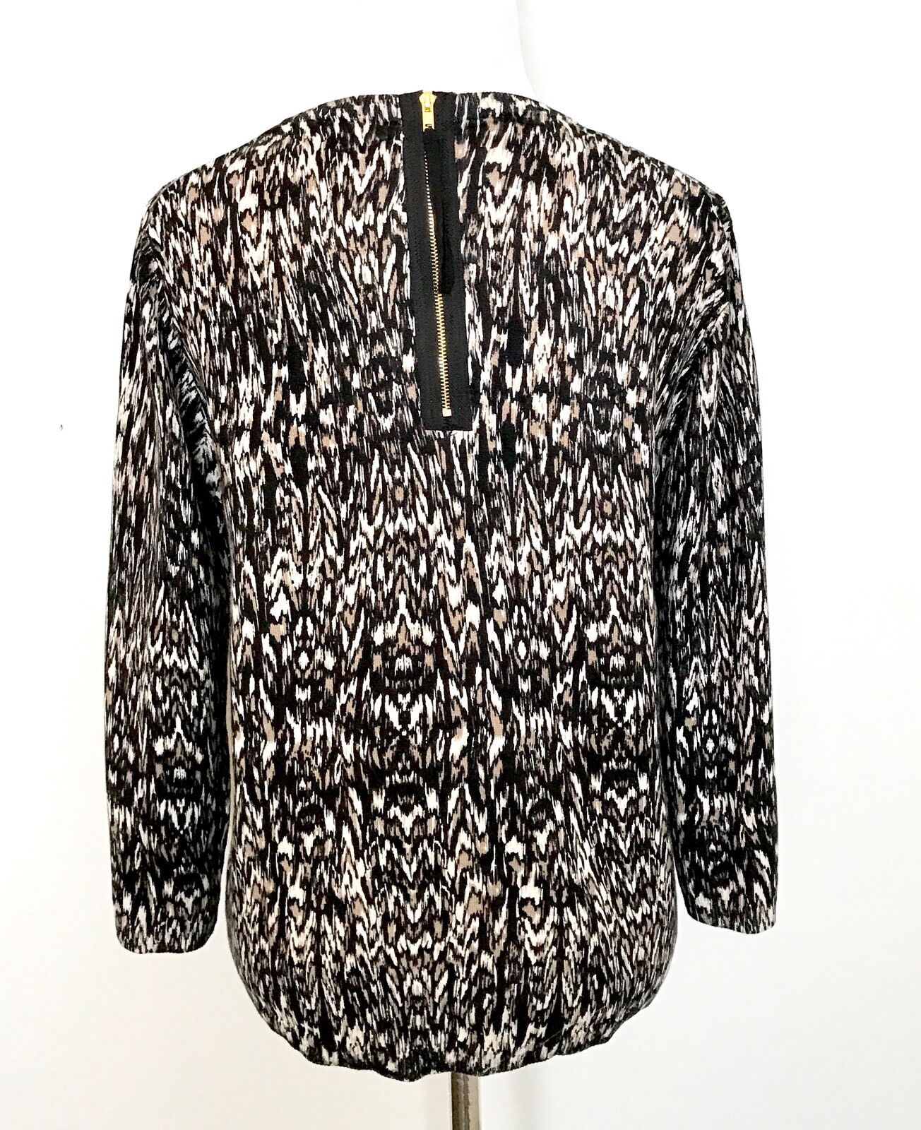Philosophy Tan Cream Black Sweater. Zip Back NWT Size M Retail $58 Price $29