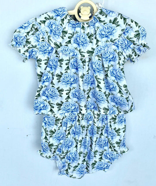 Kate Quinn Soft Bamboo Top & Bloomer Retail $56 Price $34 12-18 M Blue Peony