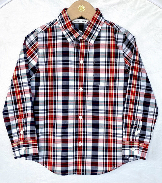 Janie And Jack Plaid LS Shirt Age 3-6 M Retail $35 Price $25 NEW