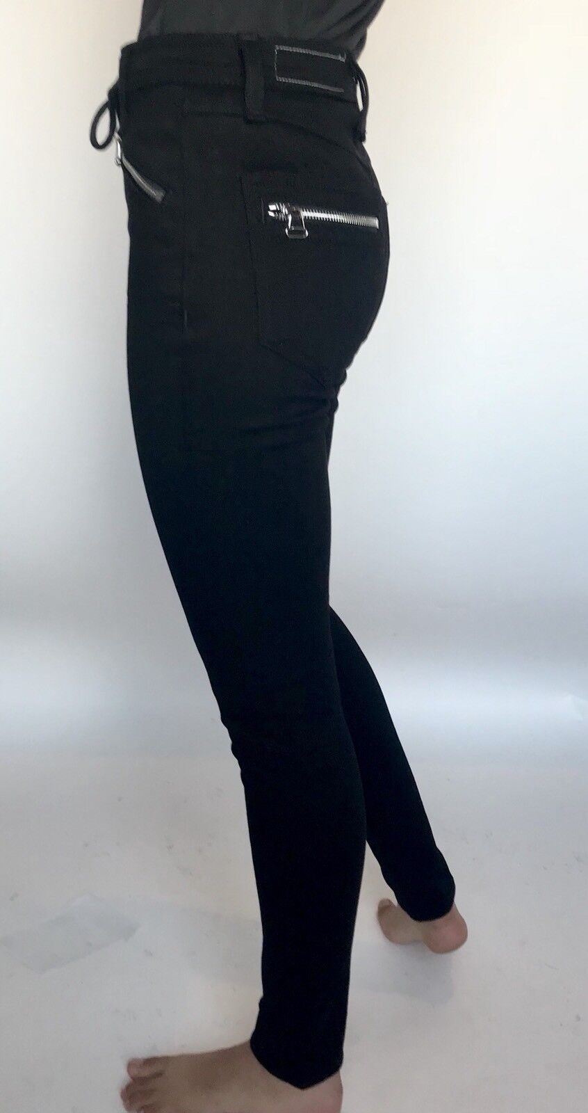 Rag & Bone Black Lace Up Gia Jeans. Size 25 Retail $265  Price $122 NWT